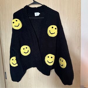 Black Smiley Face Sweater